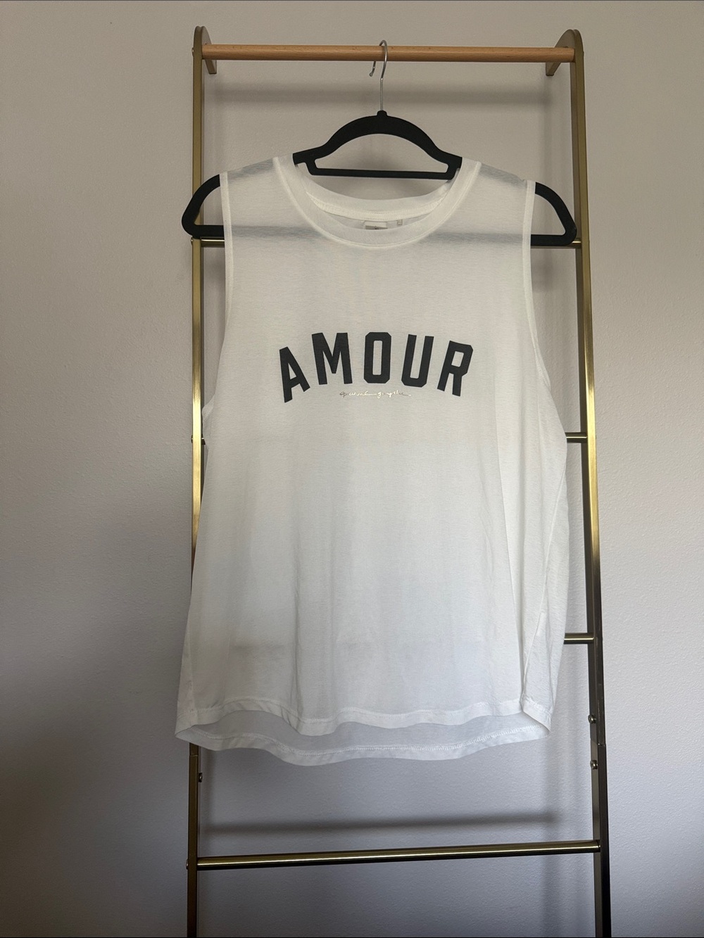 Spiritual Gangster White Tank with Black AMOUR Graphic